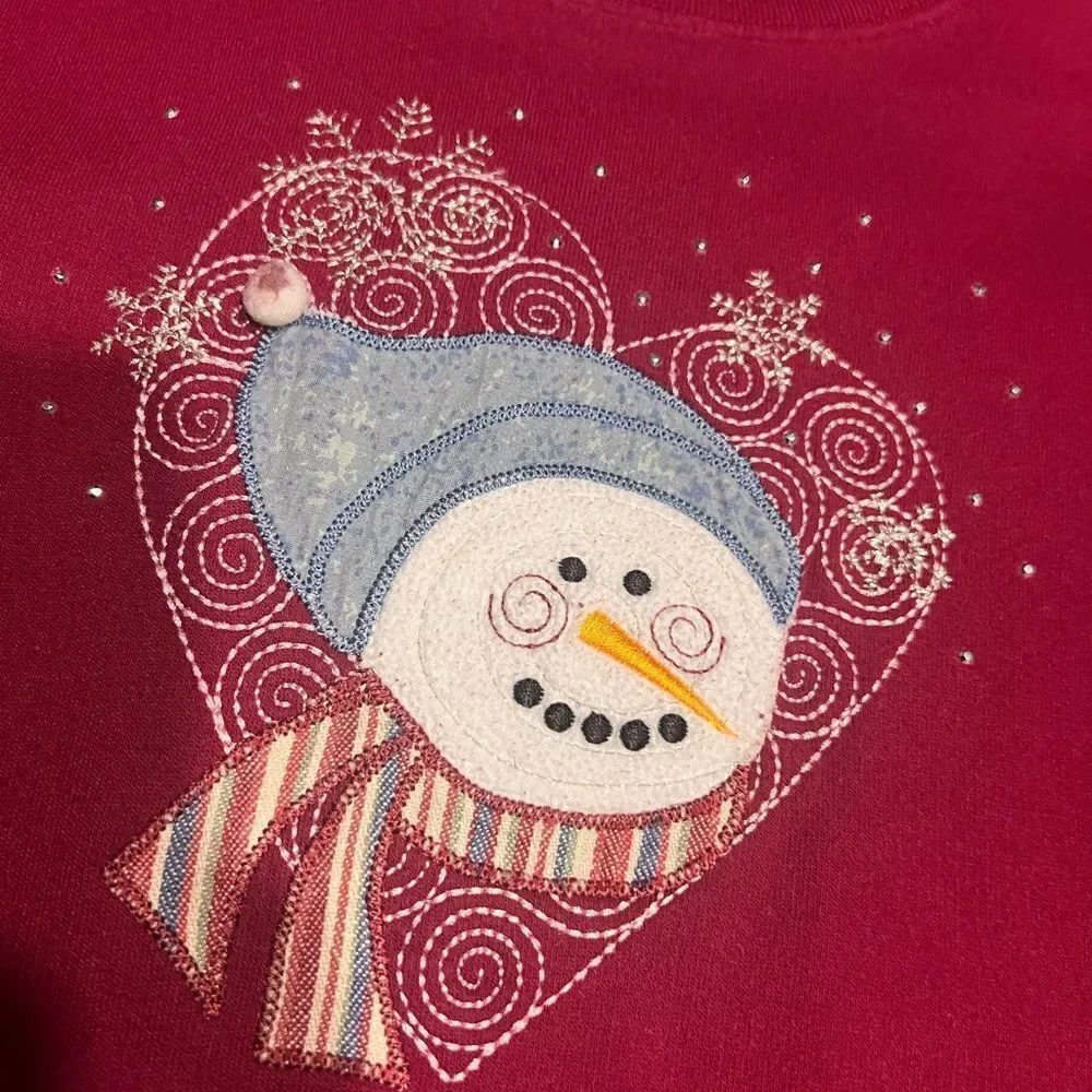 M & C Sportswear Christmas Snowman Sweatshirt Sz XL